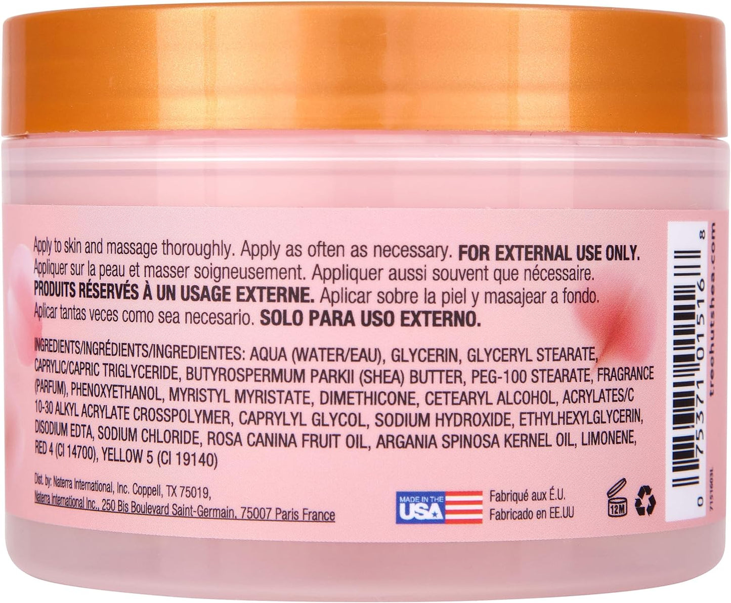 - Manteca Corporal De Rosa De Marruecos - Moroccan Rose - Bote 240 G - Contiene Rosa De Mosqueta Y Manteca De Karité - Mejora La Elasticidad - Nutre En Profundidad Y Suaviza La Piel Seca