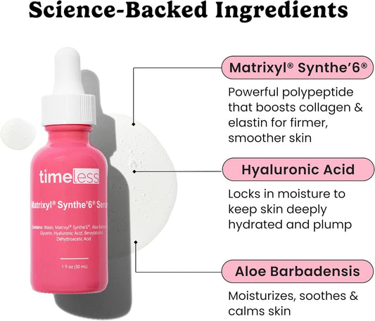 Matrixyl Synthe'6 Sérum Peptídico – Sérum Facial Con Péptidos, Ácido Hialurónico Y Aloe Barbadensis Para Una Piel Hidratada, Firme Y Rejuvenecida – 30 Ml