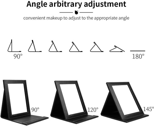 Ducare Espejo De Maquillaje De Escritorio (20 X 15 Cm),Espejo Plegable Espejo De Viaje Espejo De Mano Con Soporte,Para Viajar, Fácil De Llevar,Para Maquillaje, Afeitado Y Cuidado Facial