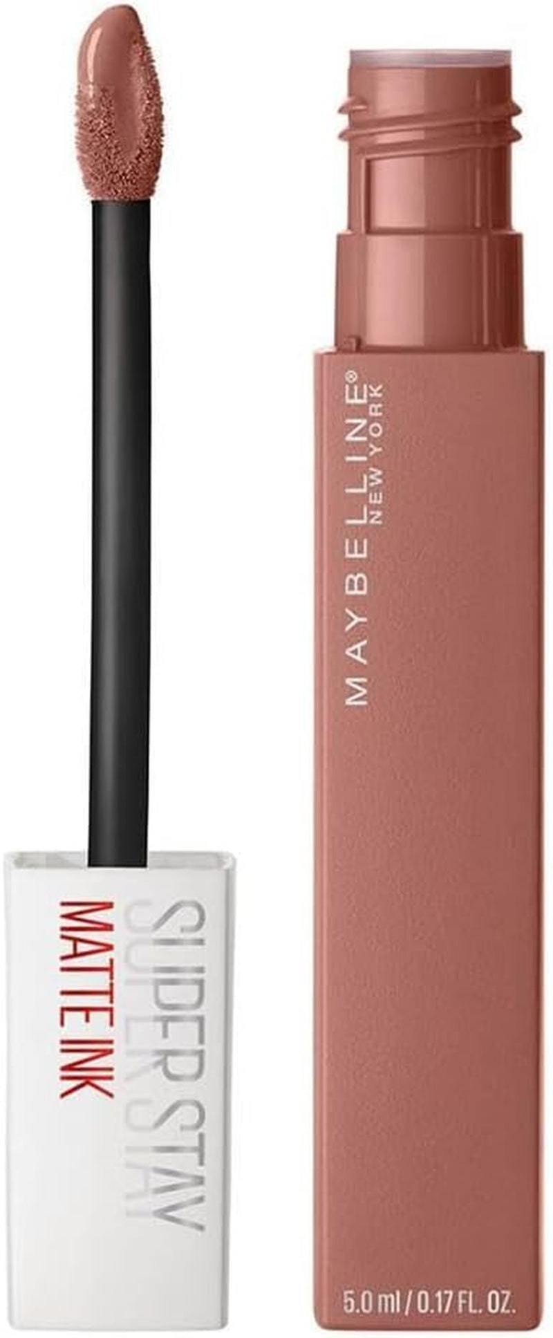 Maybelline New York, Superstay Matte Ink, Pintalabios Mate De Larga Duración, Tono 65 - Seductres, Rosa Nude