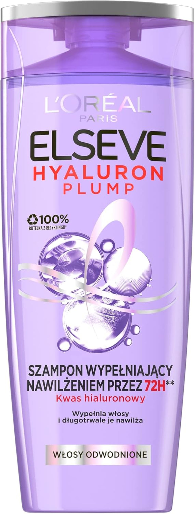 L'Oréal Paris Champú Hidratante Elvital Para Cabello Brillante Y Saludable, Con Ácido Hialurónico Para Un Impulso Hidratante, Hydra Hyaluronic, 400 Ml