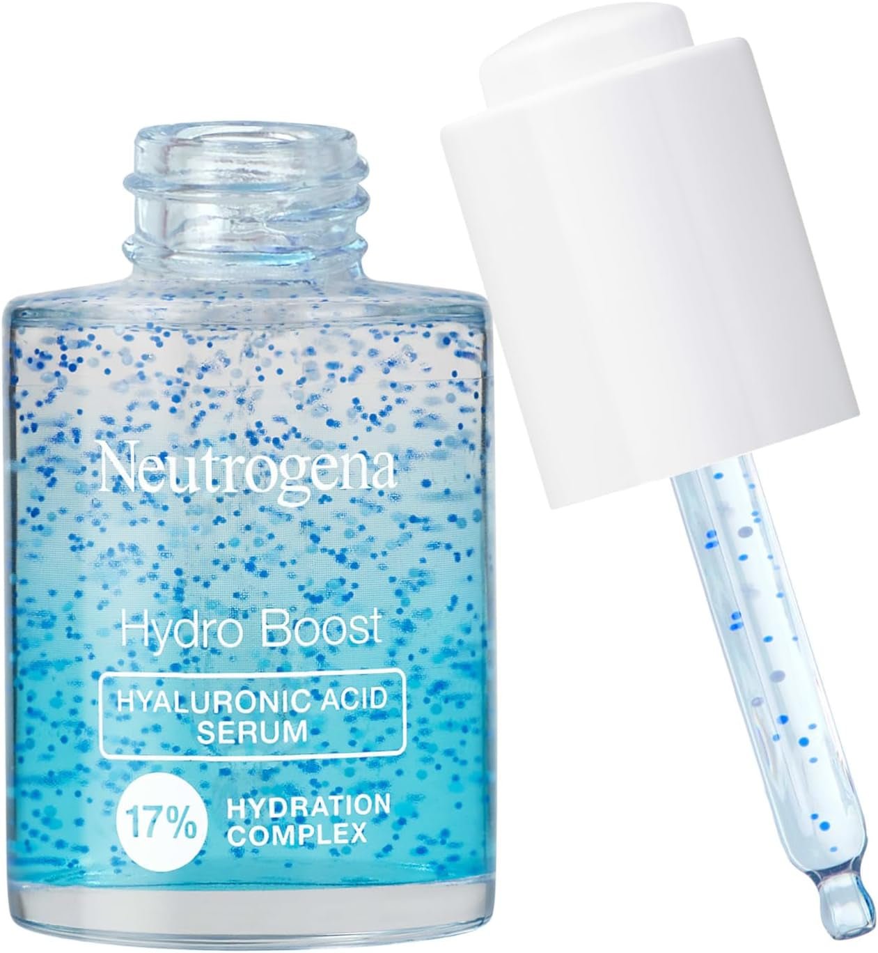 Neutrogena Hydro Boost Hyaluronic Acid Serum with 17% Hydration Complex, Lightweight Daily Hyaluronic Acid Facial Serum for Dry Skin, Oil-Free Fragrance-Free, 1 Fl. Oz